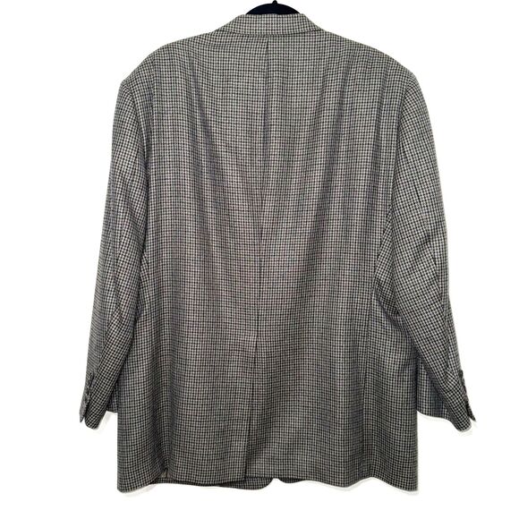 Vintage Burberry's Houndstooth Two Button Blazer - Navy/Brown 46R - Picture 2 of 10